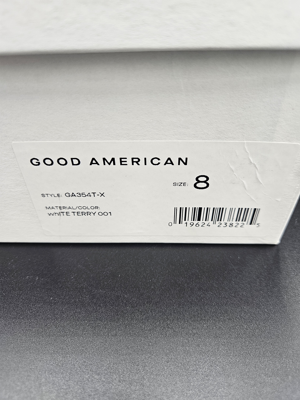 Good American White Terry Heeled Sandals Size 8 Square Toe Mule NWT - Picture 10 of 10